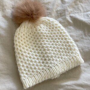 Saks fifth avenue off white beanie hat more than 70% off!